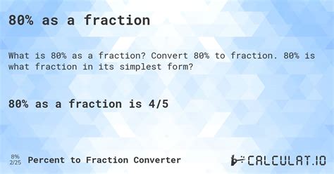 80% as a fraction - Calculatio