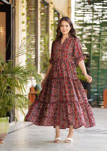 Vaani Creation Women Maxi Multicolor Dress - Buy Vaani Creation Women ...
