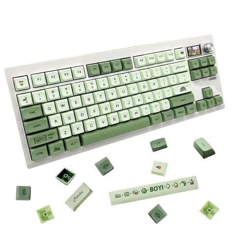 Amazon.in: Buy BOYI Matcha Custom 124 Key PBT Dye-Sublimated Keycaps ...