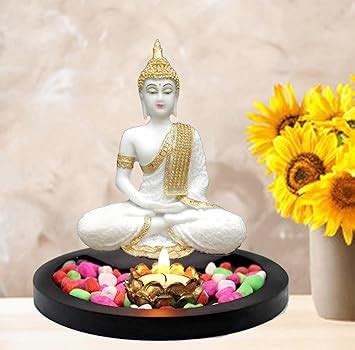 Buy SN Handicrafts Sitting Buddha Idol Resin Statue Showpiece-with ...
