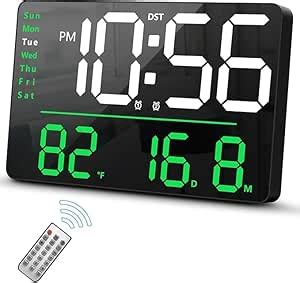 Buy Digital Wall Clock, LED Clock with Remote Control, Digital Clock ...