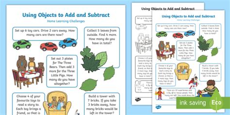 EYFS Using Objects To Add and Subtract Home Learning Challenges
