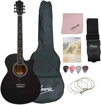 Henrix PRO 40C 40-Inch Cutaway Acoustic Guitar with Dual Action Truss ...