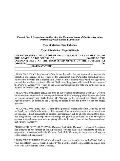 Partnership Resolution Sample 的图像结果