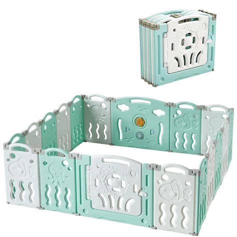Buy Albott Baby Fence 18 Panels Kids Playpen- Foldable Toddler Safety ...