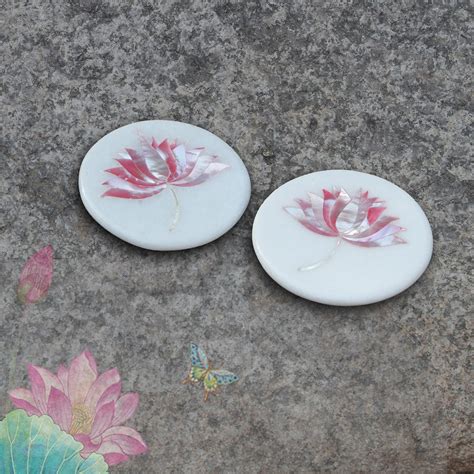 Buy Lotus Inlay Coaster - White At Kainaat Design
