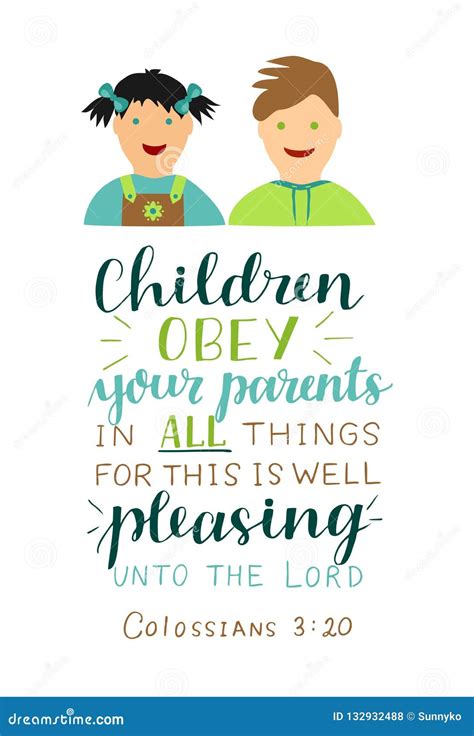 Hand Lettering With Bible Verse Children Obey Your Parents In All ...