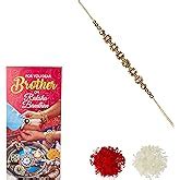 Buy Aheli AD Pecock With Mina Work Plastic Ring Pearl Rakhi for Men ...