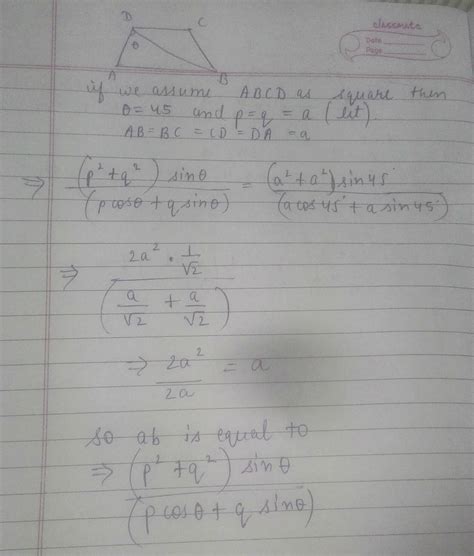 Abcd is a trapezium such that ab and cd are parallel and bc⊥cd. if ∠adb ...