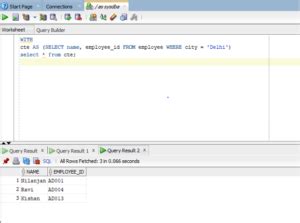 CTE Oracle SQL 的图像结果