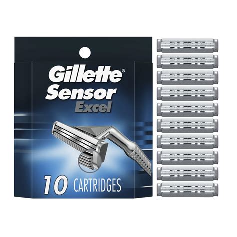 Buy Gillette Sensor Excel Shaving Cartridges For Men - 10 ea (Packaging ...