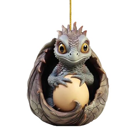 BINGLI Baby Dragon Egg Christmas Tree Ornaments, Acrylic Cute Dinosaur ...