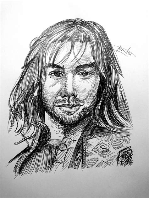 Kili for "The Hobbit" in portrait draw graphic Ballpoint Sketch!