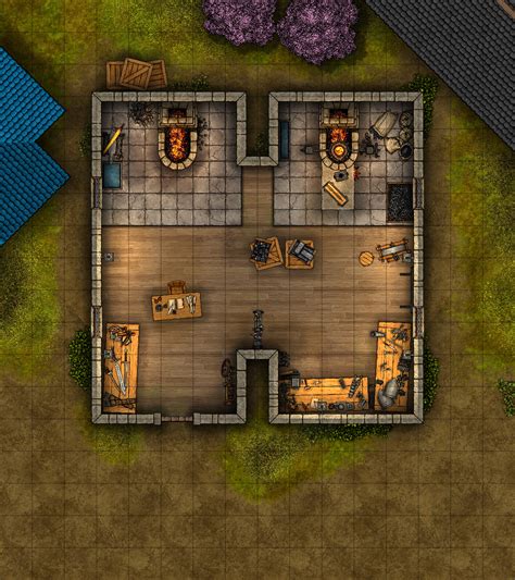 Blacksmith or Metalwork Shop Homebrew Map | Ptolus