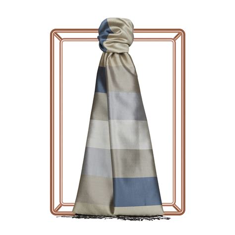 Block Striped Silk Scarf Model 30 | Ipekevi