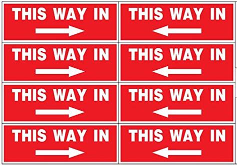 Real Art This Way In Right Arrow Signs Stickers (200x70mm) Pack Of 8 ...