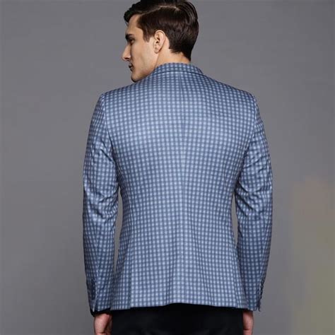 Seasonalstyle | Men Blue & White Checked Neo Slim Fit Formal Blazer