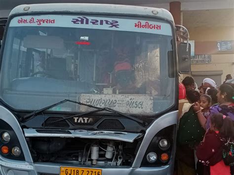 Passengers forced to risk their lives in a bus going from Jasdan to Gondal