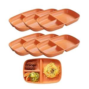 Buy LYBAA Divided Plate for Adults, Unbreakable Wheat Straw Plates with ...