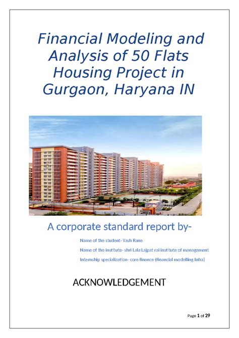 Financial Modeling & Analysis of 50 Flats Project in Gurgaon - VCE ...