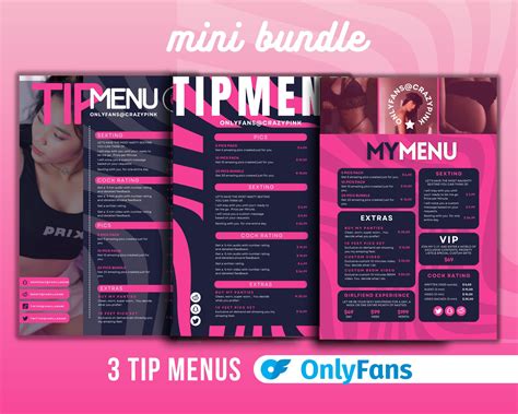 Onlyfans editable tip menu templates bundle for fansly etsy – Artofit