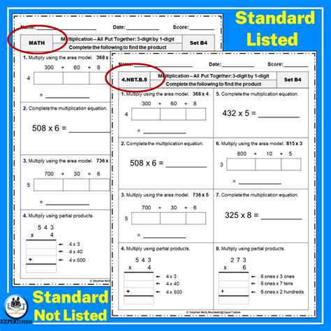 2 Digit by 1 Digit Partial Products Multiplication Worksheets ...