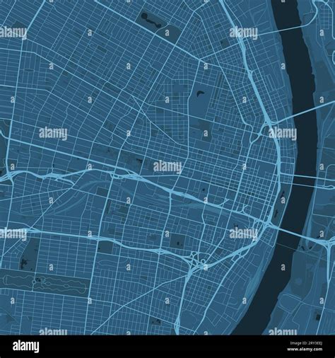 Blue St. Louis map, Missouri, United States, detailed municipality map ...