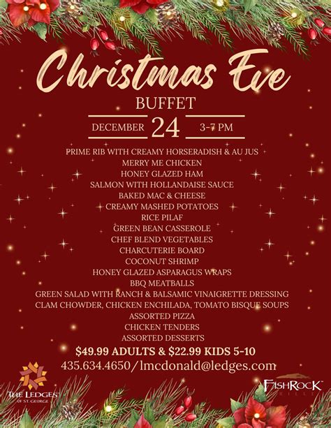 CHRISTMAS EVE BUFFET @ FISH ROCK GRILLE, 1585 Ledges Pkwy, Saint George ...
