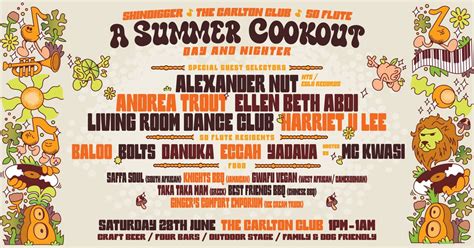 Shindigger x The Carlton Club x So Flute present: A Summer Cookout ...