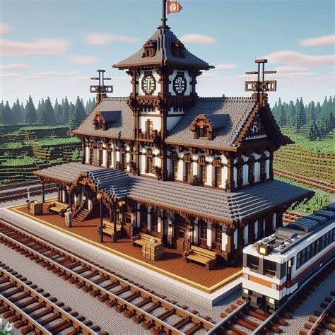 Image result for Minecraft Train Station Tutorial