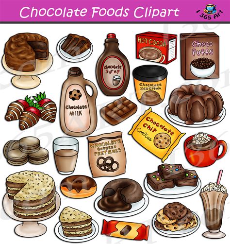 Chocolate Flavor Foods Clipart Set Download - Clipart 4 School