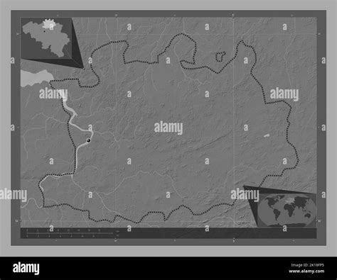 Antwerpen, province of Belgium. Bilevel elevation map with lakes and rivers. Corner auxiliary ... - elevation map of belgium
