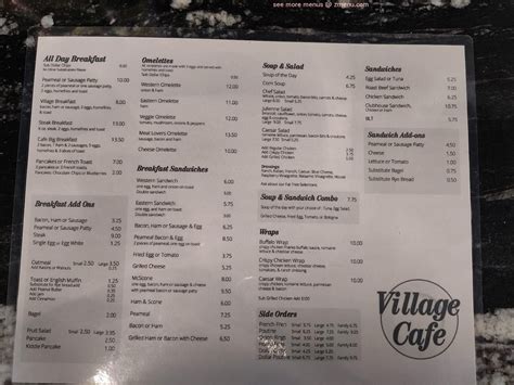 Menu at Village Cafe, Ohsweken