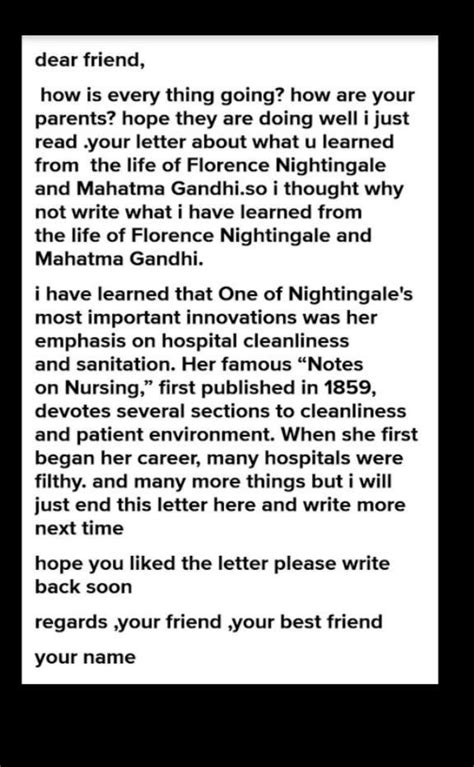 write a letter to your friend in America describing the life of Mahatma ...