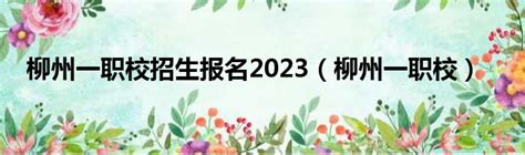 柳州职业学院2022年高职单独招生简章 - 职教网