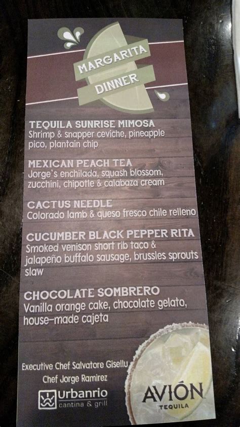 Menu at Urban Rio Cantina & Grill pub & bar, Plano, 14th St #100