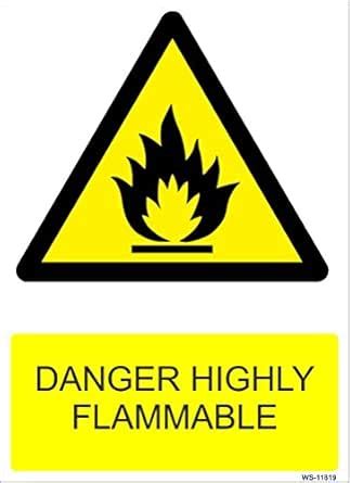 Signageshop Danger Highly Flammable Sign : Amazon.in: Industrial ...