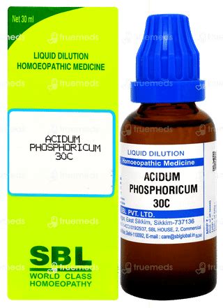 Sbl Acidum Phosphoricum 30 C Dilution 30 Ml - Uses, Side Effects ...