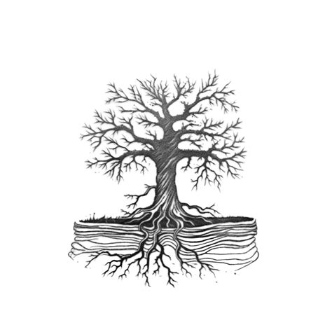 Oak Tree Roots Tattoo