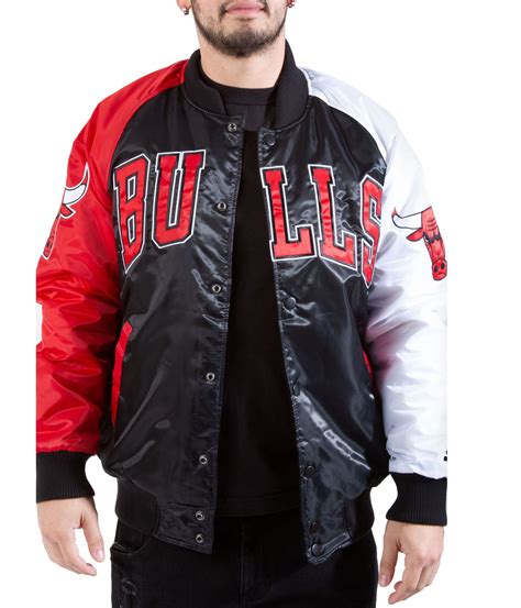 Satin Starter Chicago Bulls Tri-Color Jacket - Jacket Makers