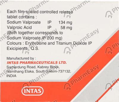 Valprol Cr 200 MG Tablet (15): Uses, Side Effects, Price & Dosage ...