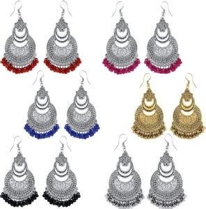Flipkart.com - Buy Divastri Combo of 6 Pairs Ethnic German Silver ...