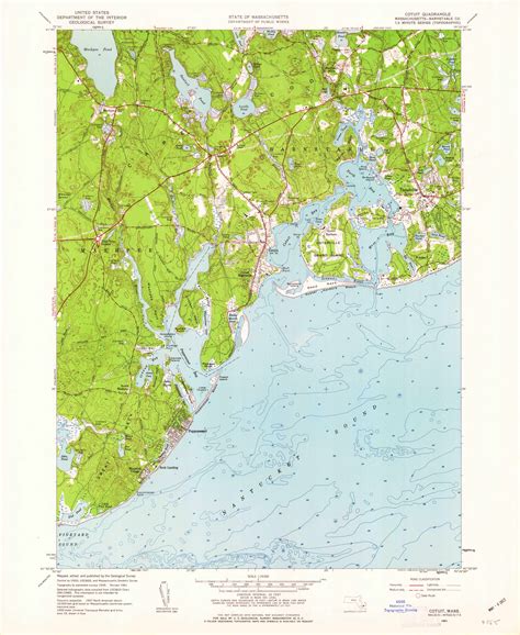 Cotuit, Massachusetts 1961 (1963) USGS Old Topo Map Reprint 7x7 MA Quad ...