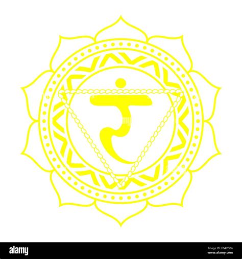 The third chakra of Manipur. Solar Plexus Chakra with Hindu Sanskrit ...