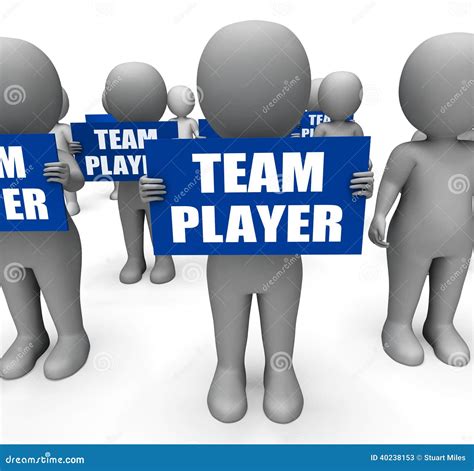 Characters Holding Team Player Signs Show Stock Illustration - Image ...