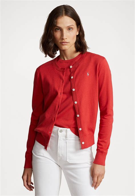 Polo Ralph Lauren COTTON BLEND CARDIGAN - Strickjacke - post red/rot ...