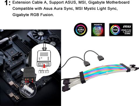 Buy airgoo Diffused Addressable RGB Dual 8 Pin (6+2) GPU Cable ...
