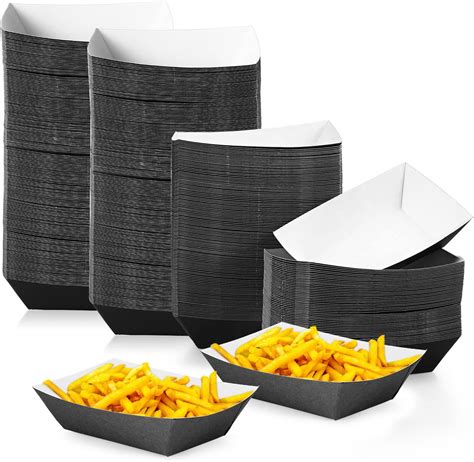Amazon.com: 150 Pcs Disposable Paper Food Tray Paper Food Boats 3lb ...