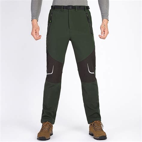 BSDJILFG Young Men's Winter Pants Fleece Lined Ski Snow Pants Softshell ...