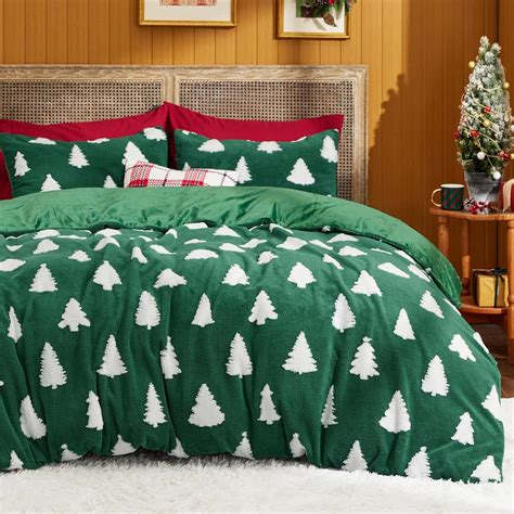 Amazon.com: Bedsure Fluffy Christmas Comforter Set King - Christmas ...